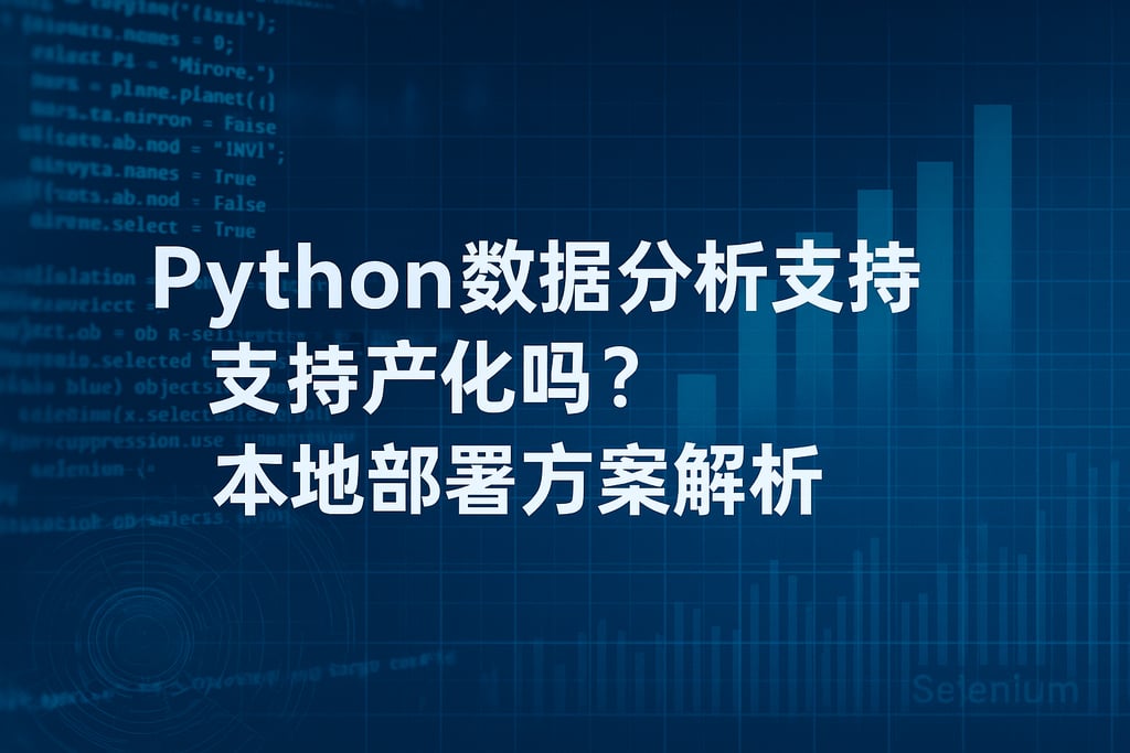 Python数据分析支持国产化吗？本地部署方案解析