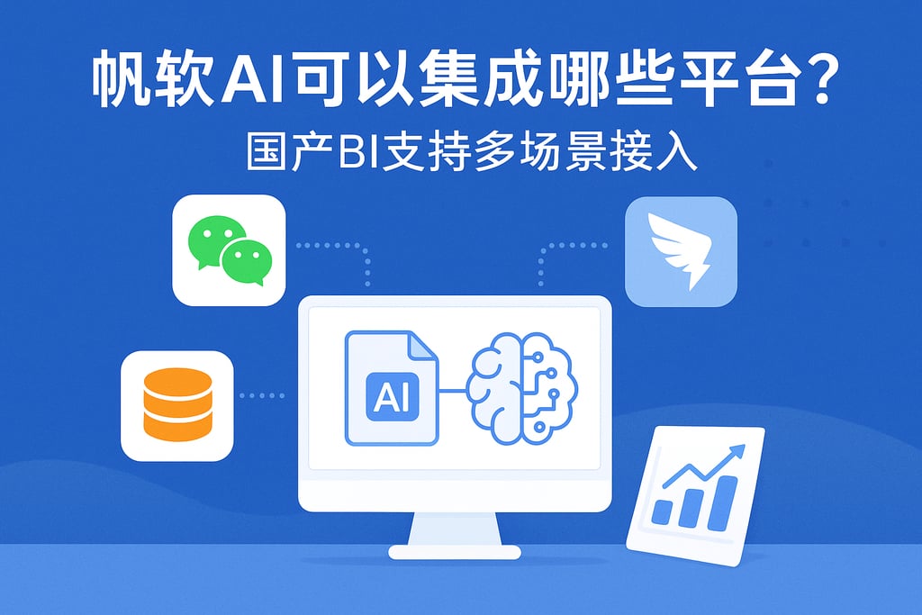 帆软AI可以集成哪些平台？国产BI支持多场景接入