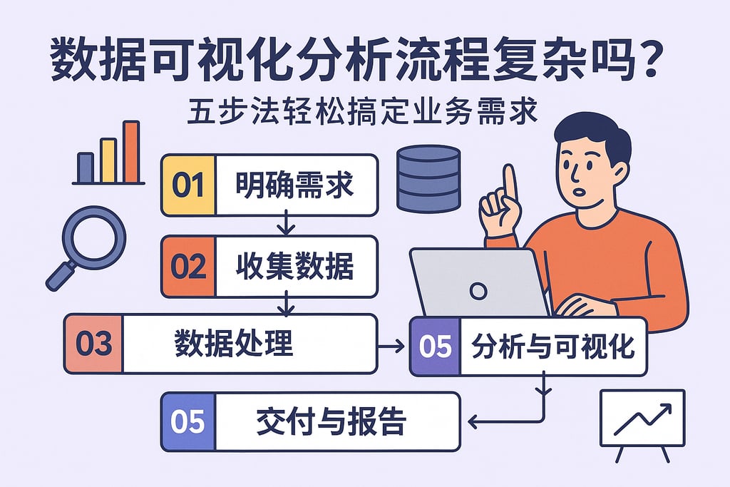 数据可视化分析流程复杂吗？五步法轻松搞定业务需求
