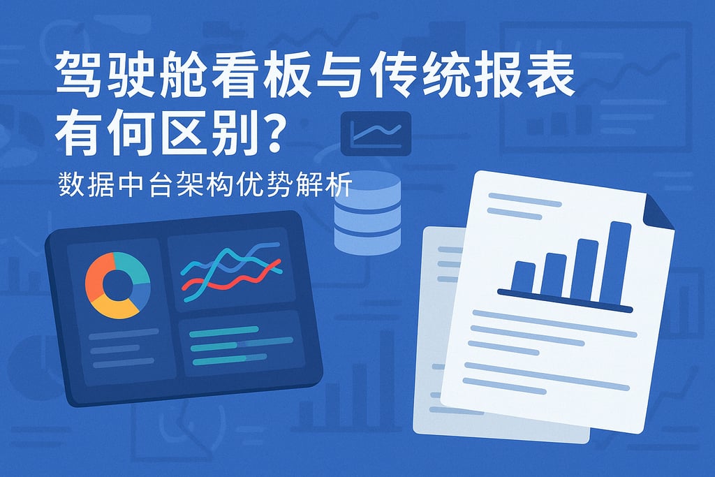 驾驶舱看板与传统报表有何区别？数据中台架构优势解析