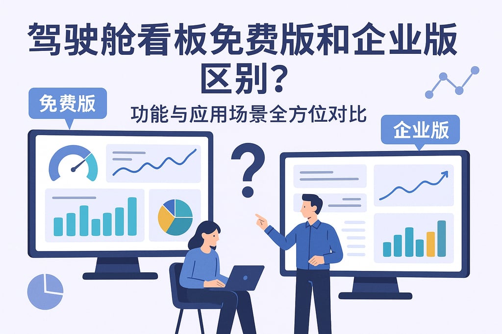 驾驶舱看板免费版和企业版区别？功能与应用场景全方位对比