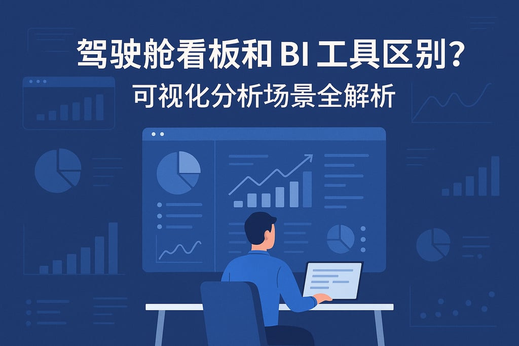 驾驶舱看板和BI工具区别？可视化分析场景全解析