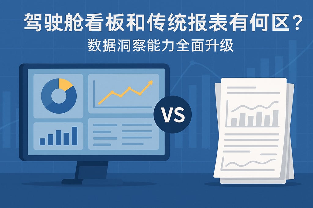 驾驶舱看板和传统报表有何区别？数据洞察能力全面升级