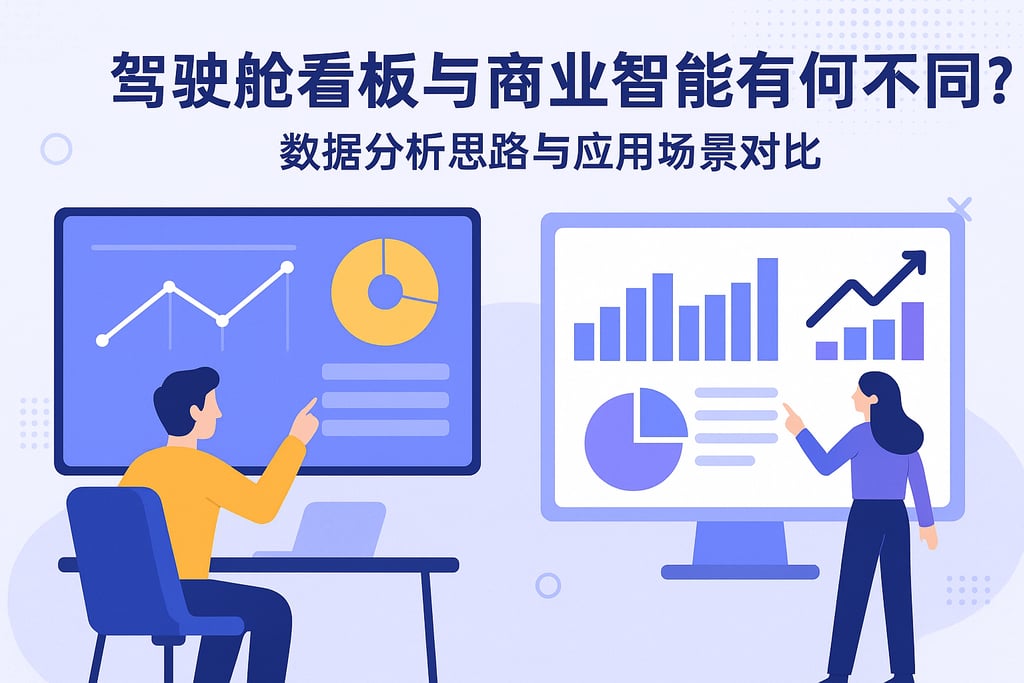 驾驶舱看板和商业智能有何不同？数据分析思路与应用场景对比
