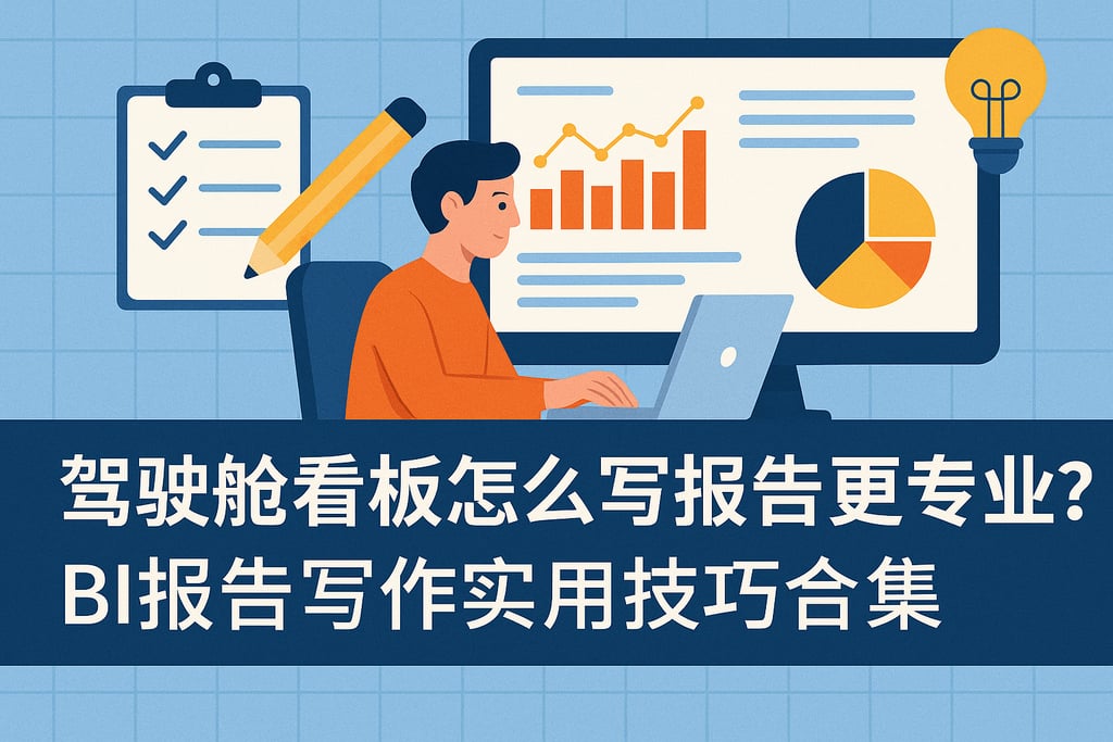 驾驶舱看板怎么写报告更专业？BI报告写作实用技巧合集