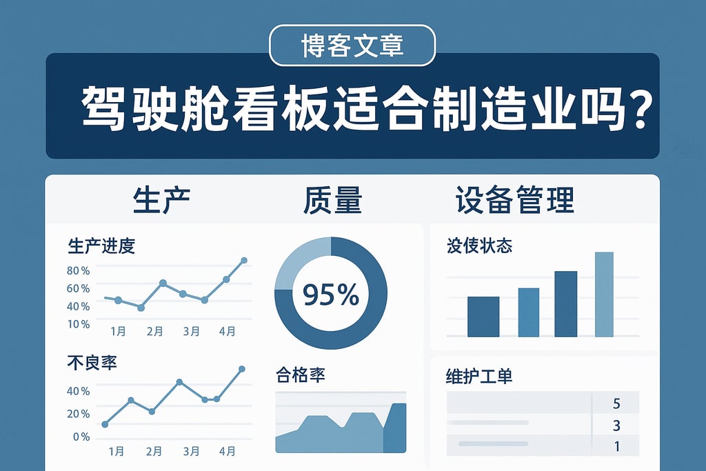 驾驶舱看板适合制造业吗？生产、质量、设备管理数据分析