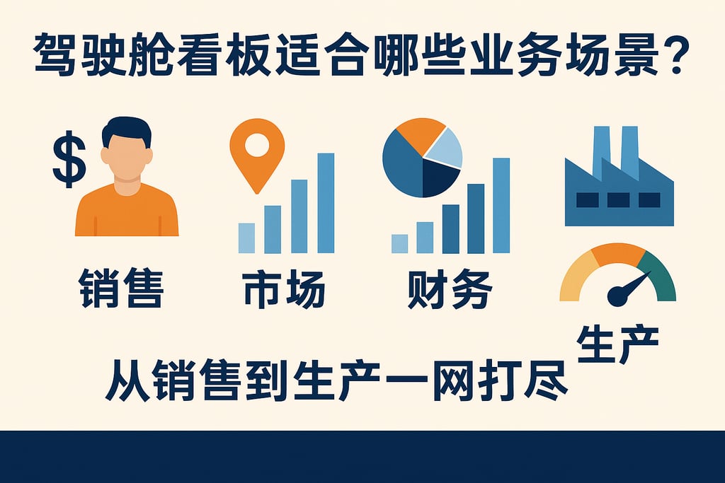 驾驶舱看板适合哪些业务场景？从销售到生产一网打尽