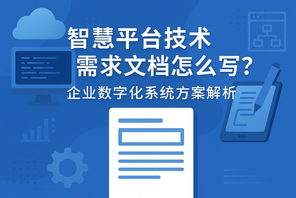 智慧平台技术需求文档怎么写？企业数字化系统方案解析