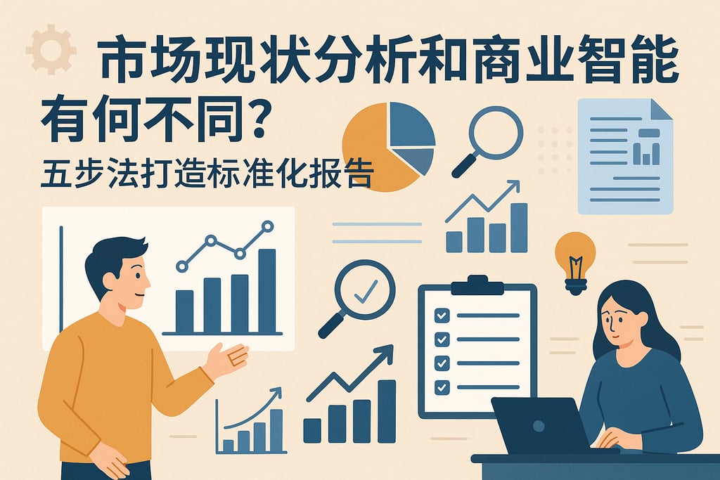 市场现状分析和商业智能有何不同？五步法打造标准化报告