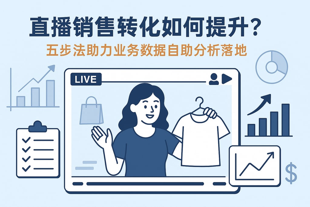 直播销售转化如何提升？五步法助力业务数据自助分析落地