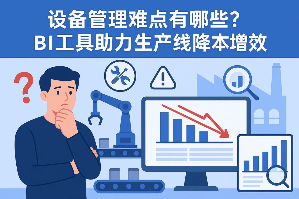 设备管理难点有哪些？BI工具助力生产线降本增效