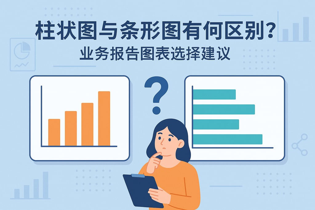 柱状图与条形图有何区别？业务报告图表选择建议