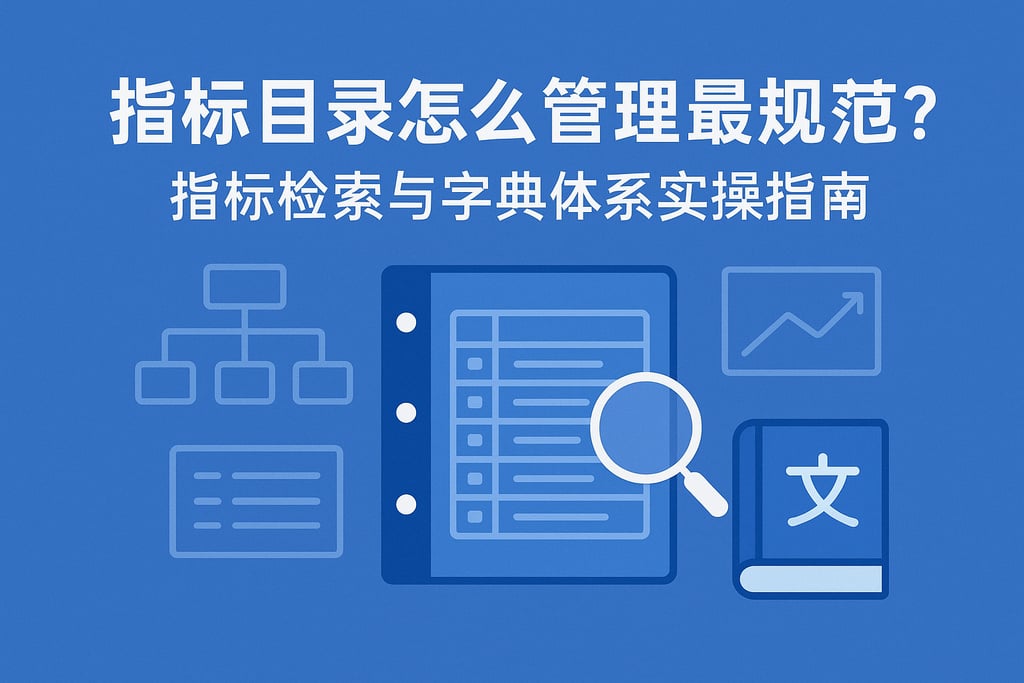 指标目录怎么管理最规范？指标检索与字典体系实操指南