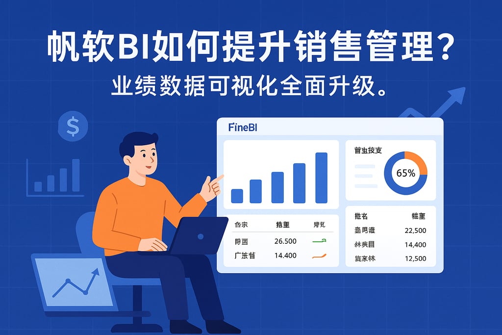 帆软BI如何提升销售管理？业绩数据可视化全面升级。