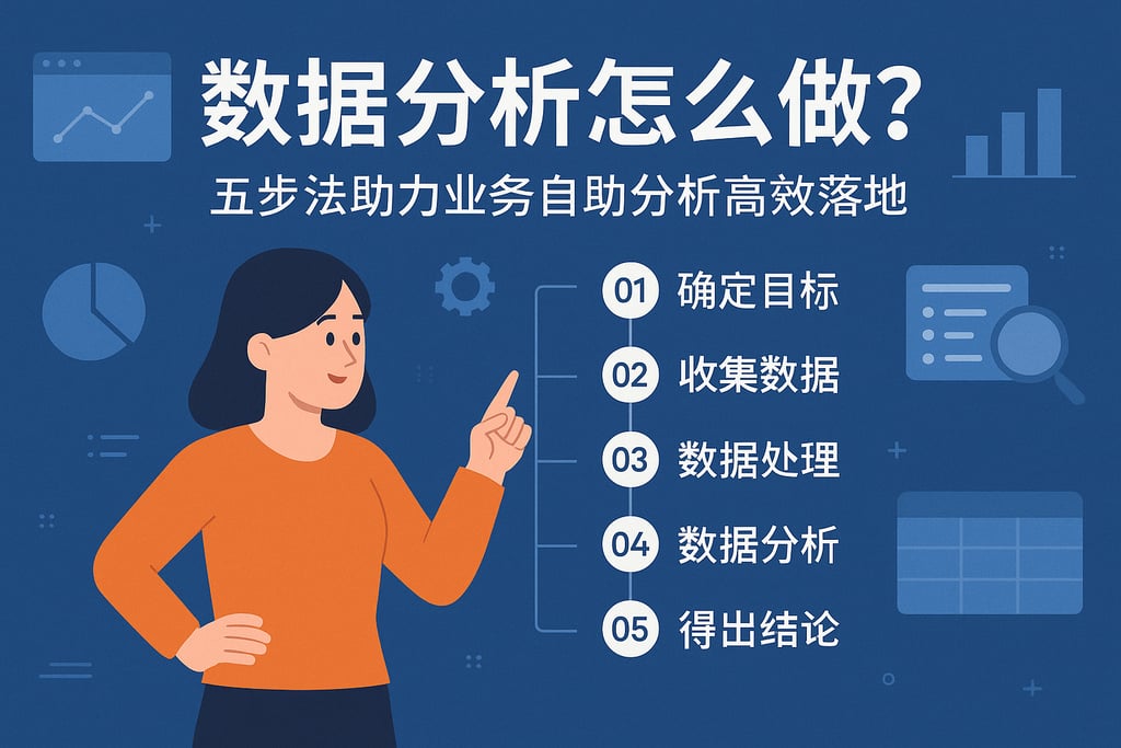 数据分析怎么做？五步法助力业务自助分析高效落地。