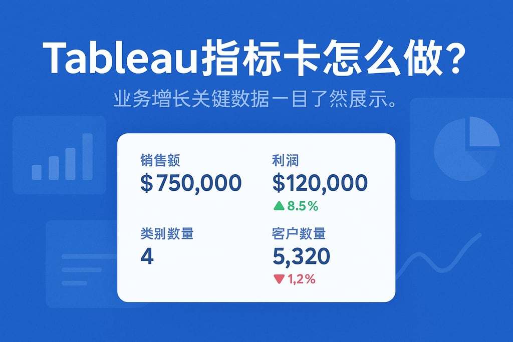 Tableau指标卡怎么做？业务增长关键数据一目了然展示。