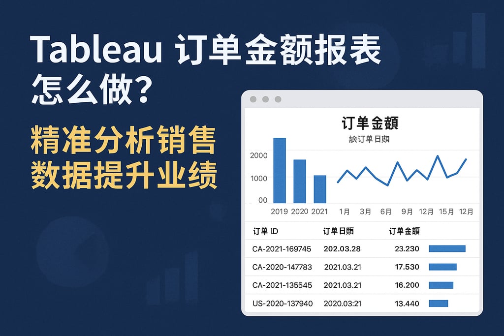 Tableau订单金额报表怎么做？精准分析销售数据提升业绩