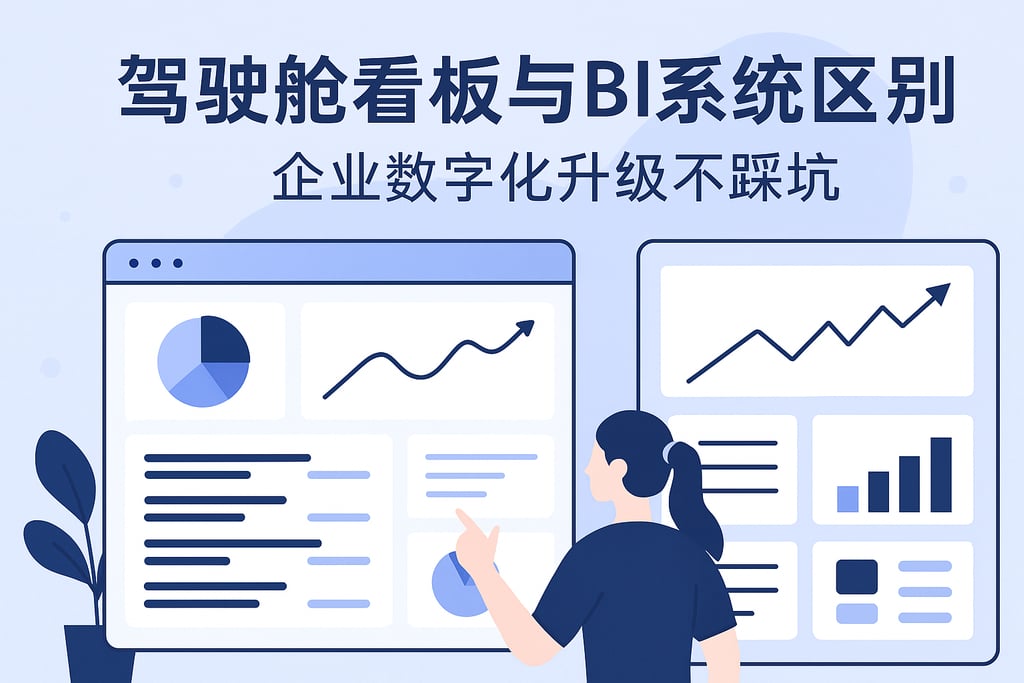 驾驶舱看板与BI系统区别？企业数字化升级不踩坑