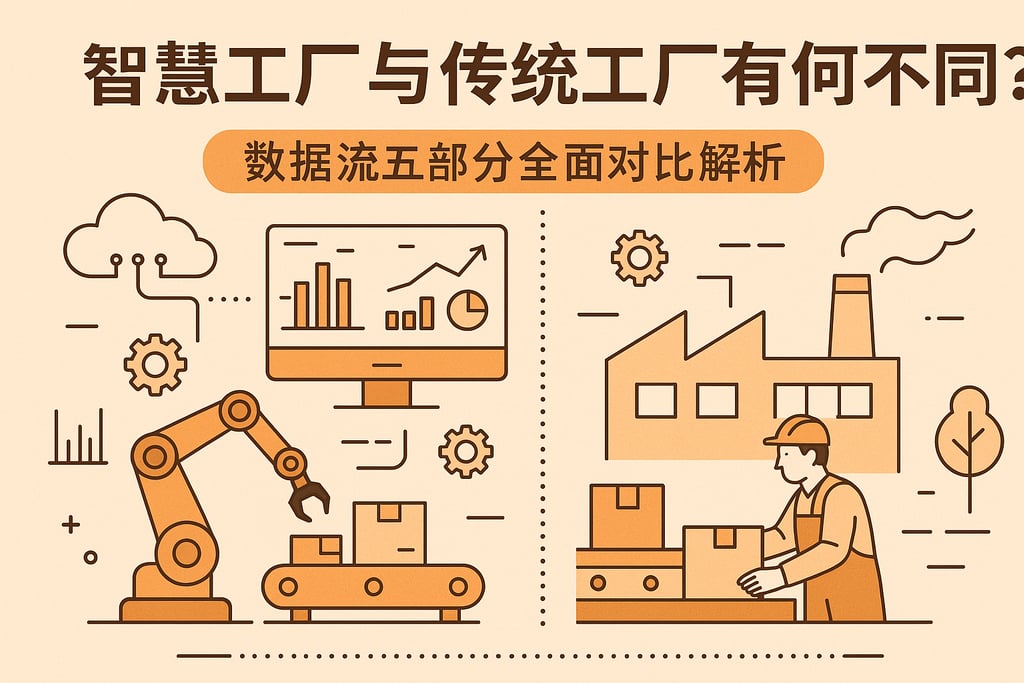 智慧工厂与传统工厂有何不同？数据流五部分全面对比解析