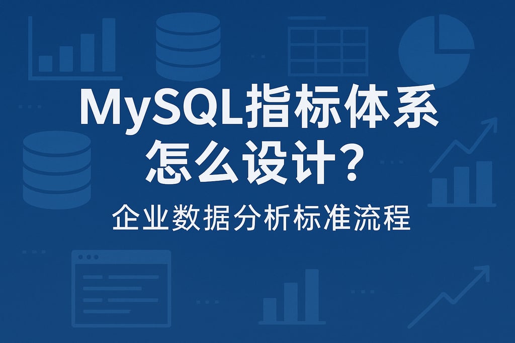 MySQL指标体系怎么设计？企业数据分析标准流程