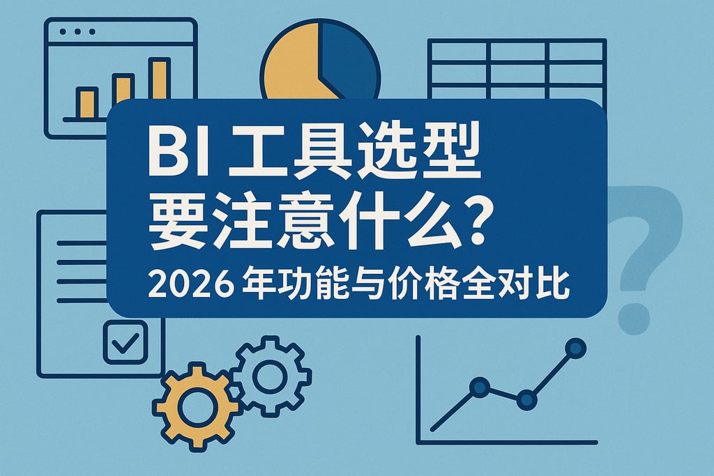 BI工具选型要注意什么？2026年功能与价格全对比