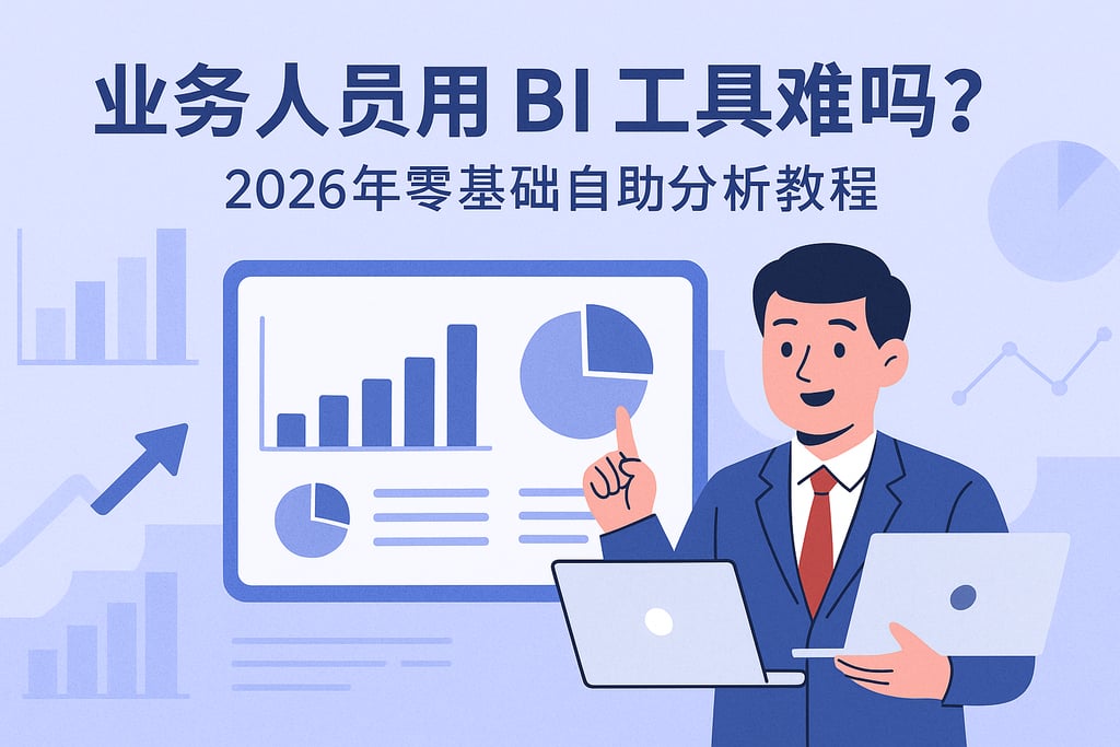 业务人员用BI工具难吗？2026年零基础自助分析教程