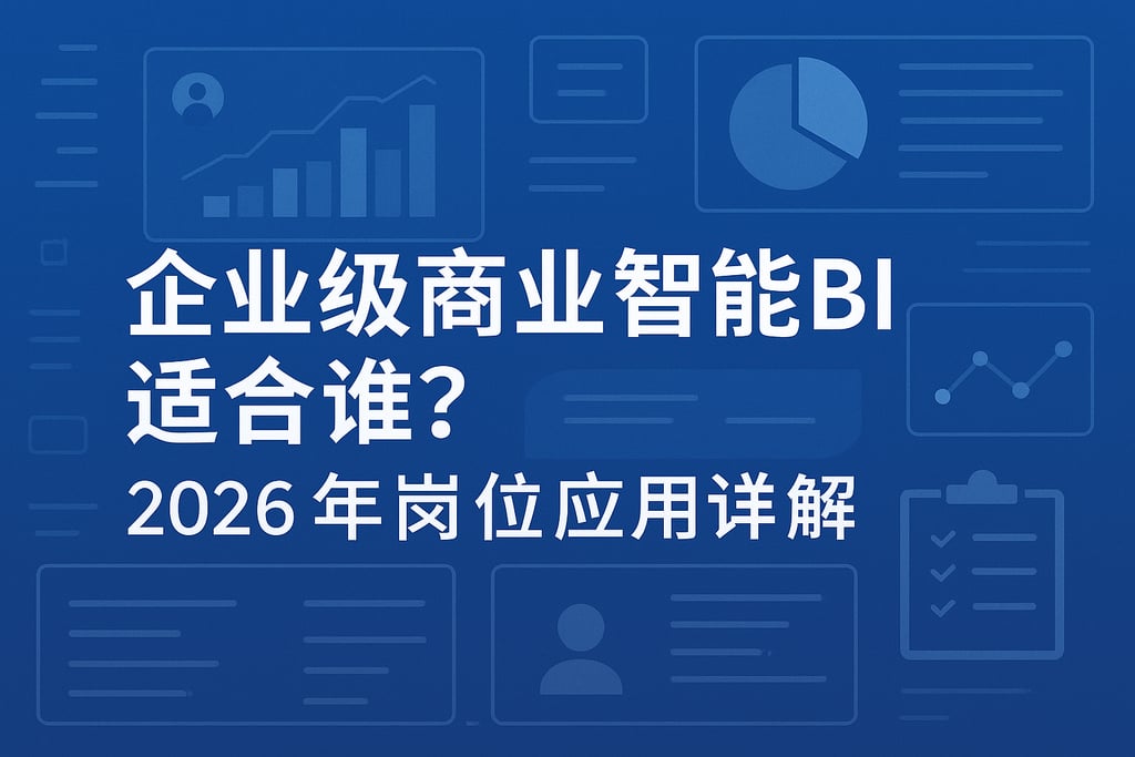 企业级商业智能BI适合谁？2026年岗位应用详解
