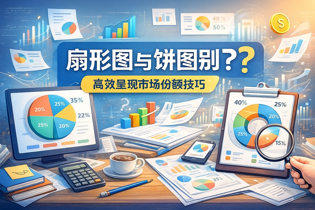 扇形图与饼图区别？高效呈现市场份额技巧