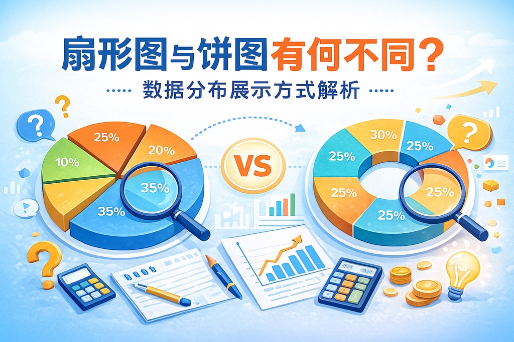 扇形图与饼图有何不同？数据分布展示方式解析