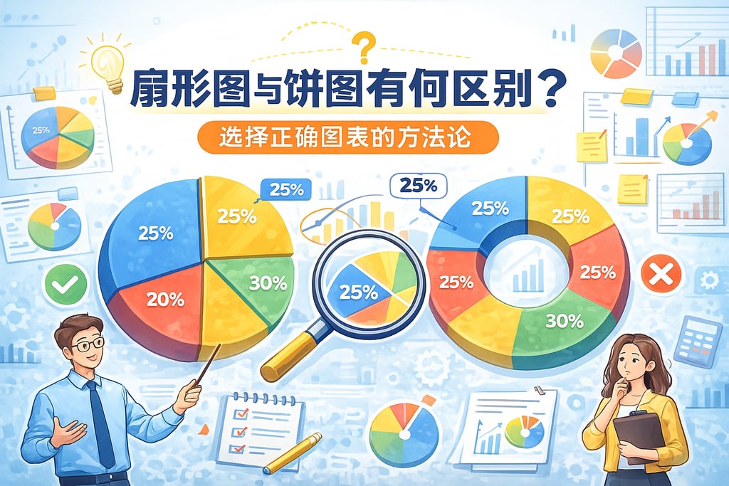 扇形图和饼图区别何在？选择正确图表的方法论