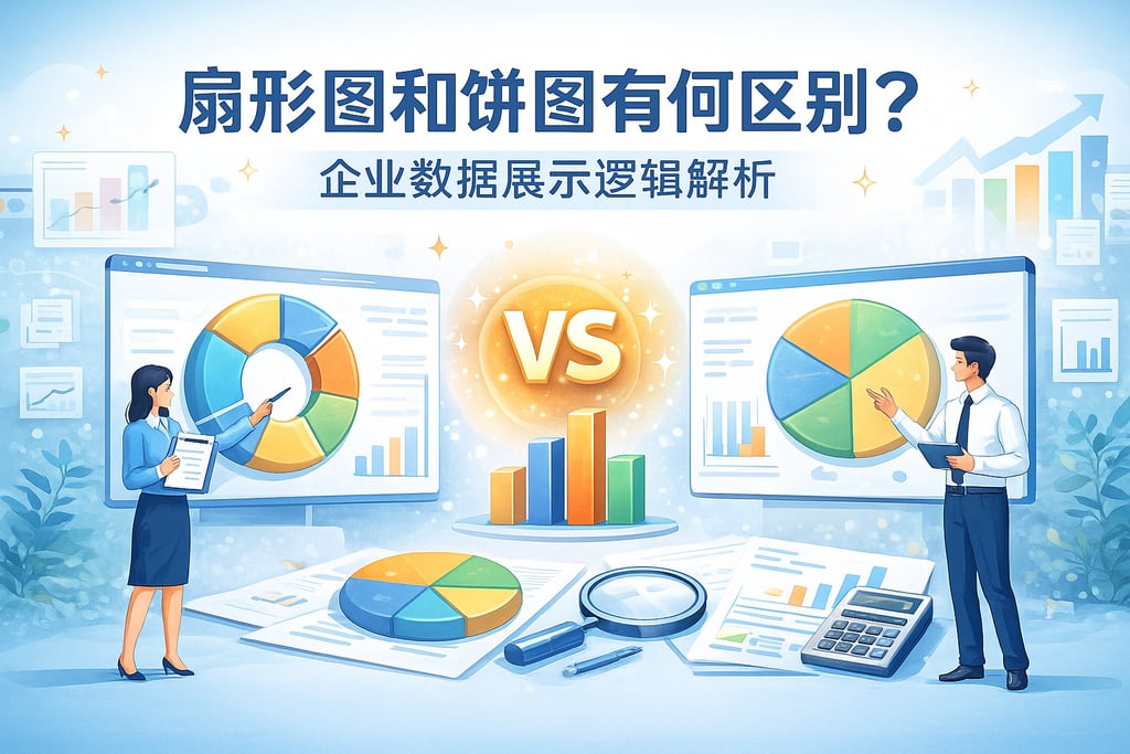 扇形图和饼图有何区别？企业数据展示逻辑解析