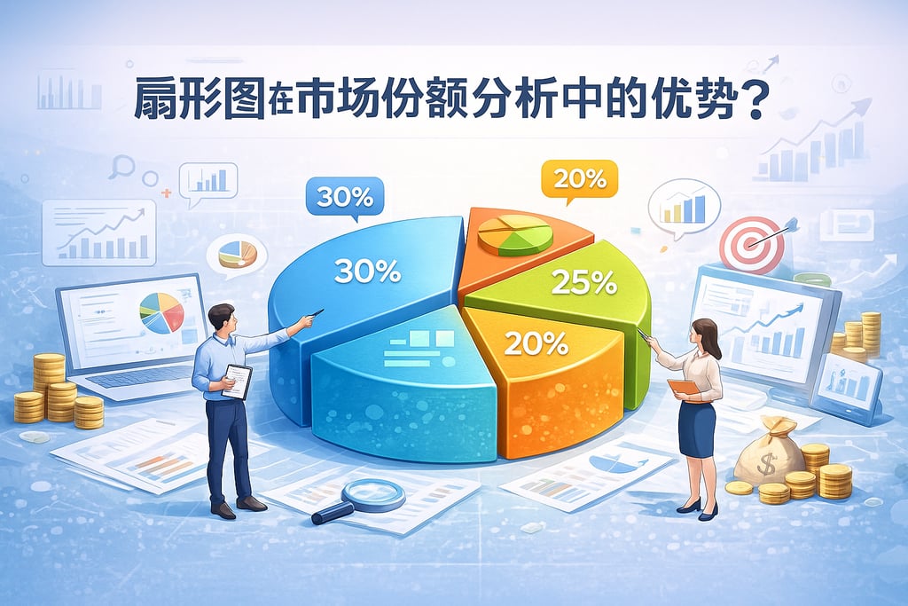 扇形图在市场份额分析中的优势？精确表达结构分布