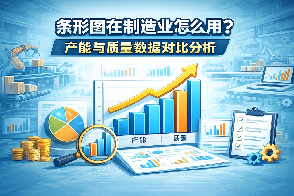条形图在制造业怎么用？产能与质量数据对比分析