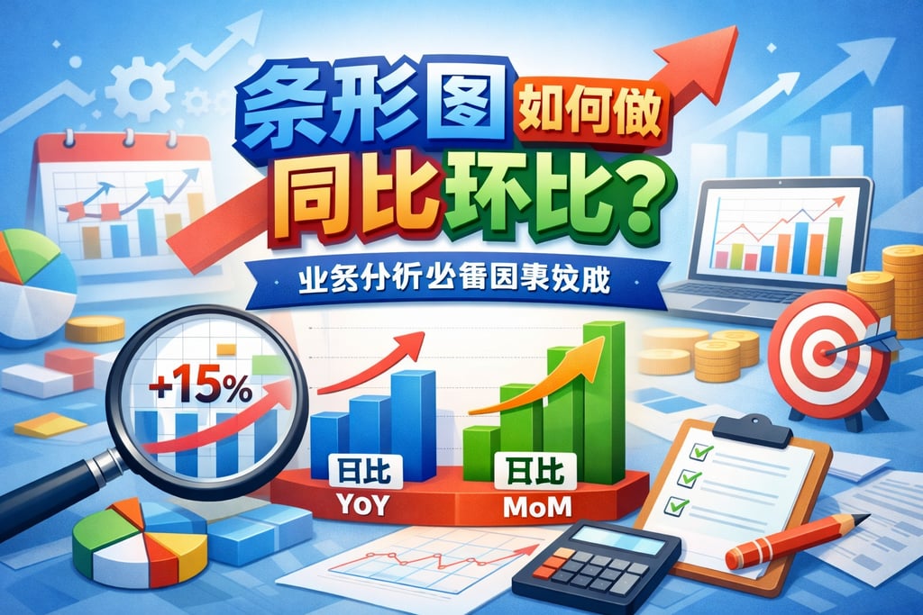 条形图如何做同比环比？业务分析必备图表技能