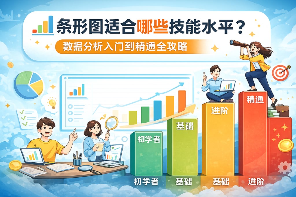 条形图适合哪些技能水平？数据分析入门到精通全攻略