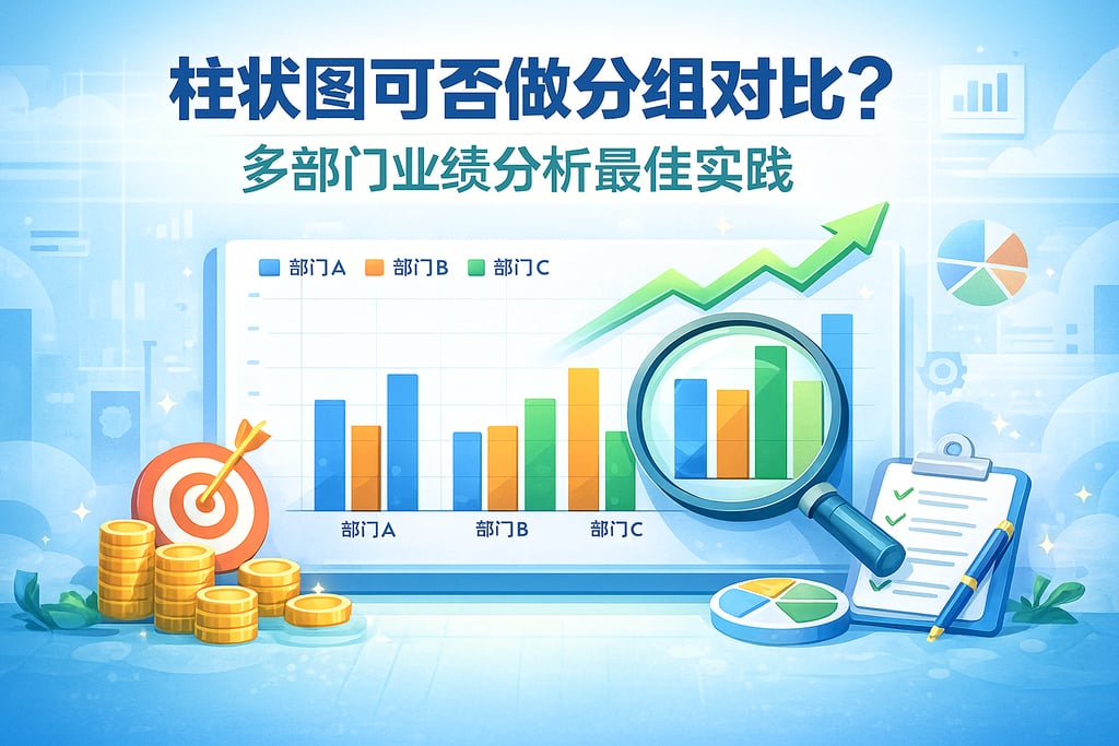 柱状图可否做分组对比？多部门业绩分析最佳实践