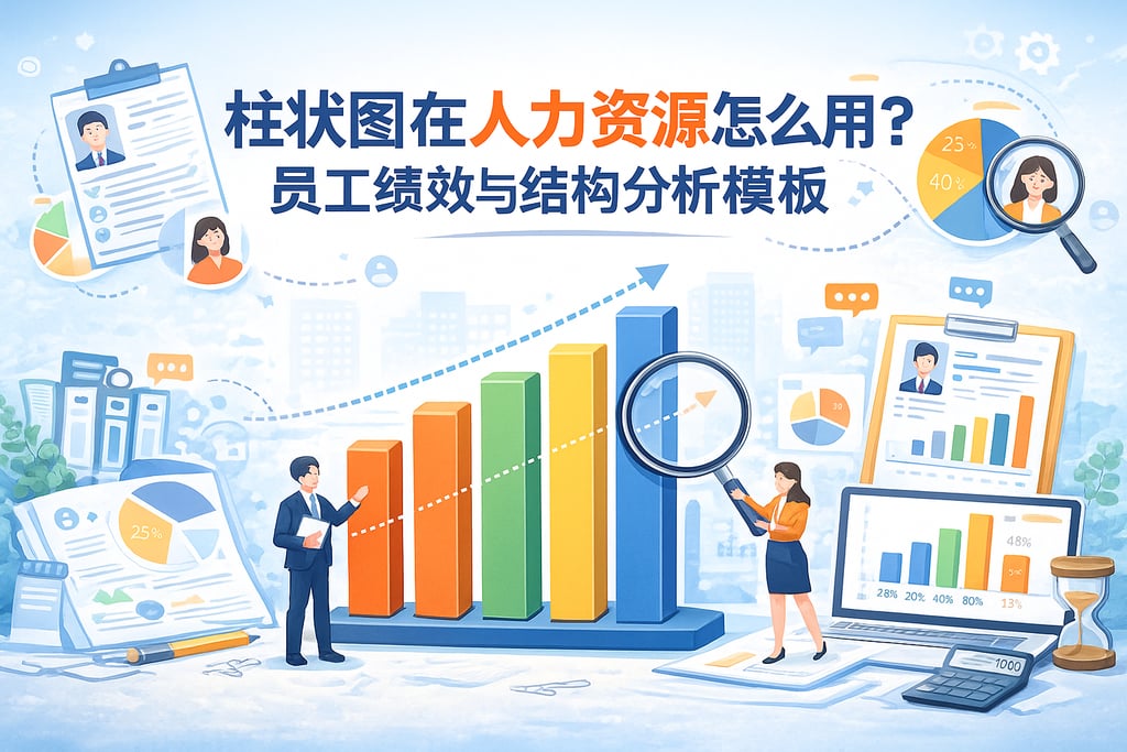 柱状图在人力资源怎么用？员工绩效与结构分析模板