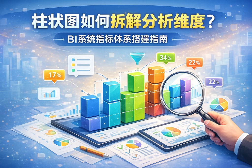 柱状图如何拆解分析维度？BI系统指标体系搭建指南