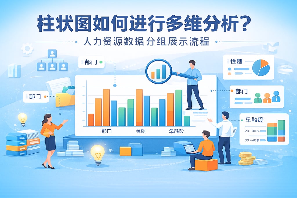 柱状图如何进行多维分析？人力资源数据分组展示流程