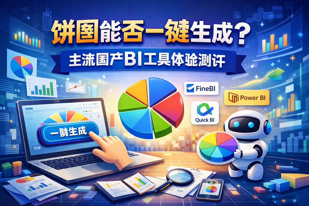 饼图能否一键生成？主流国产BI工具体验测评