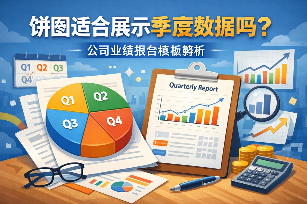 饼图适合展示季度数据吗？公司业绩报告模板解析