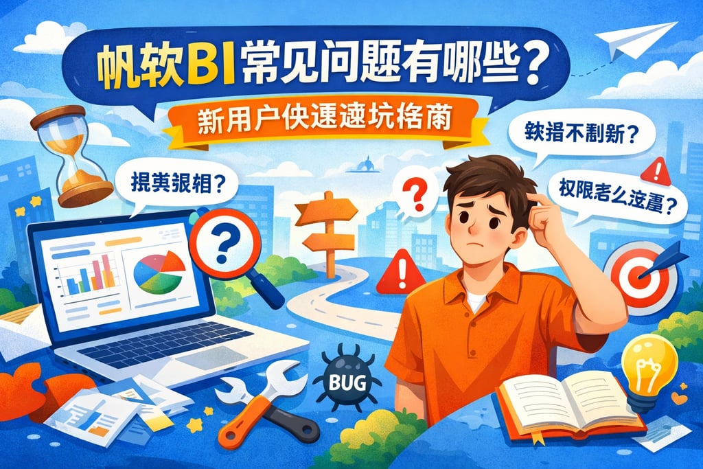 帆软BI常见问题有哪些？新用户快速避坑指南