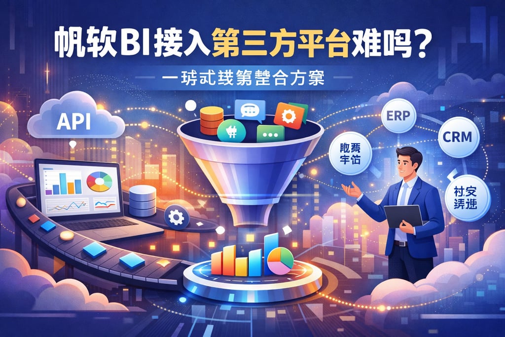 帆软BI接入第三方平台难吗？一站式数据整合方案