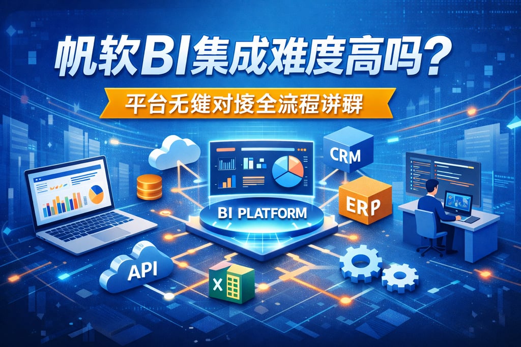 帆软BI集成难度高吗？平台无缝对接全流程讲解