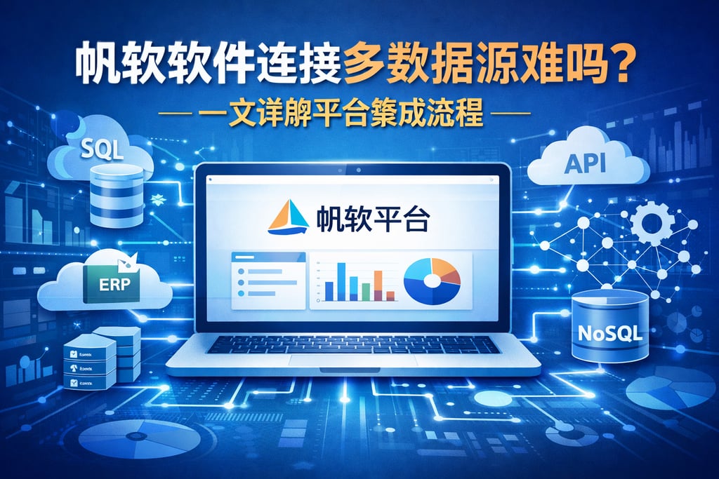 帆软软件连接多数据源难吗？一文详解平台集成流程