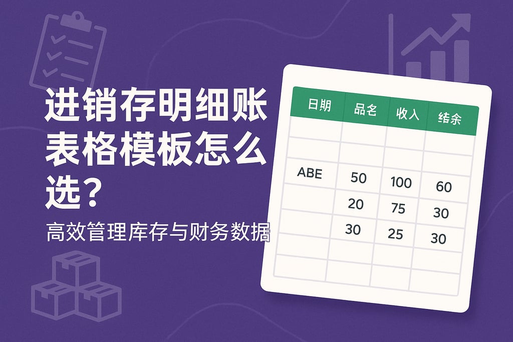 进销存明细账表格模板怎么选？高效管理库存与财务数据