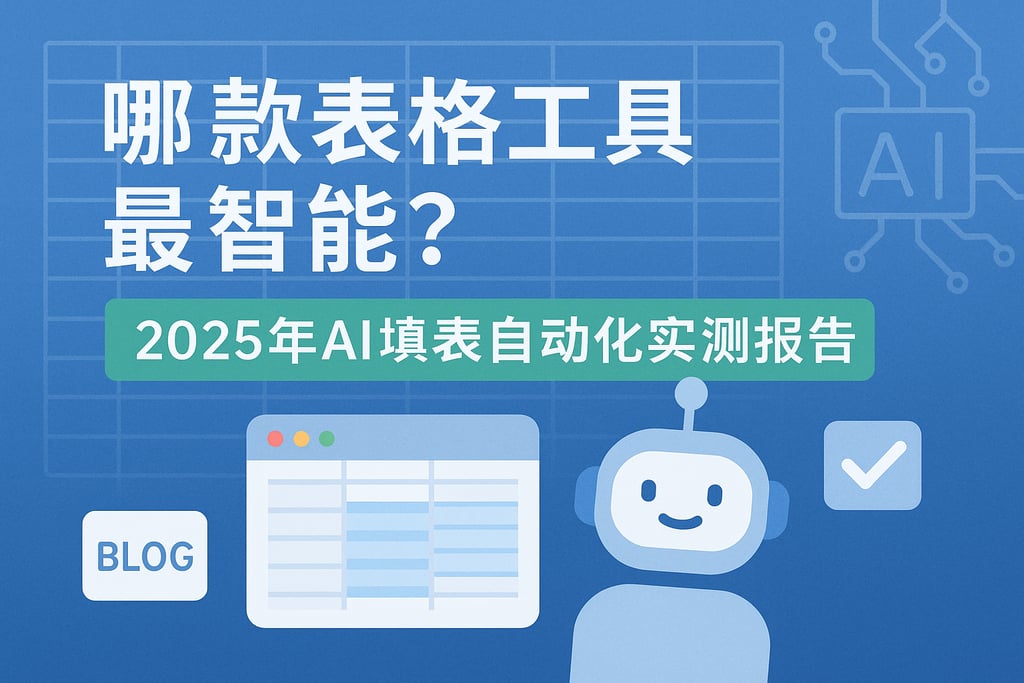 表格工具哪些最智能？2025年AI填表自动化实测报告