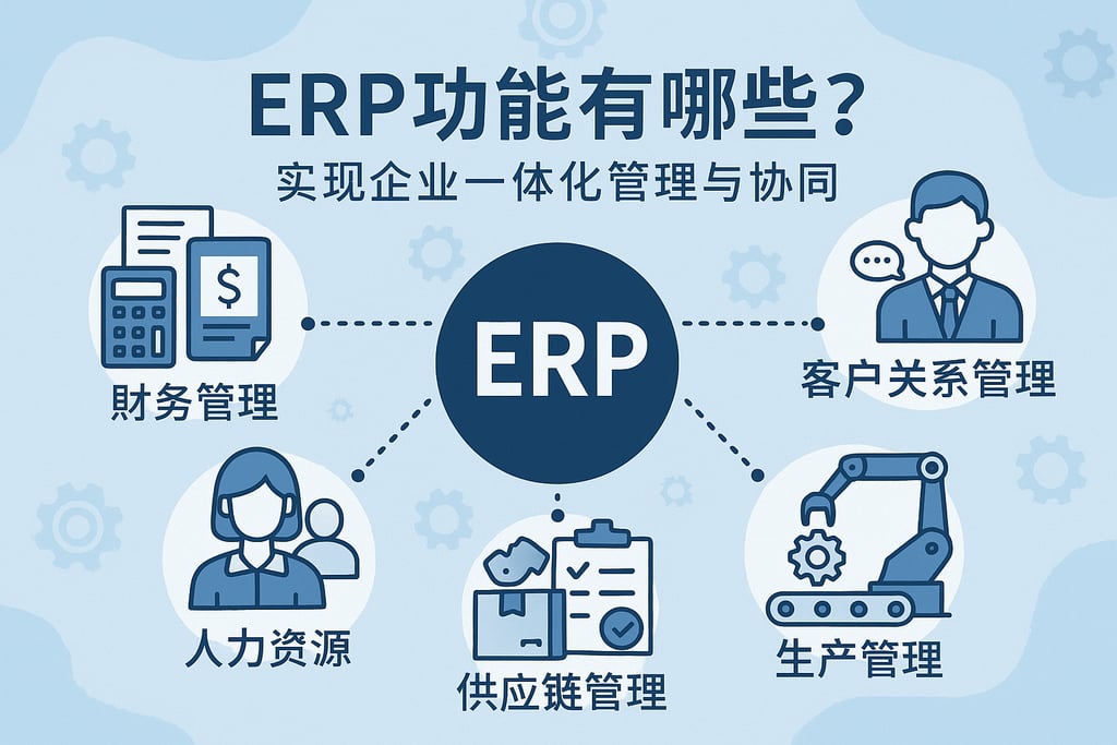 ERP功能有哪些？实现企业一体化管理与协同