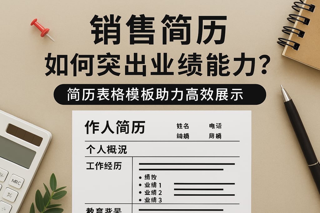 销售简历如何突出业绩能力？简历表格模板助力高效展示