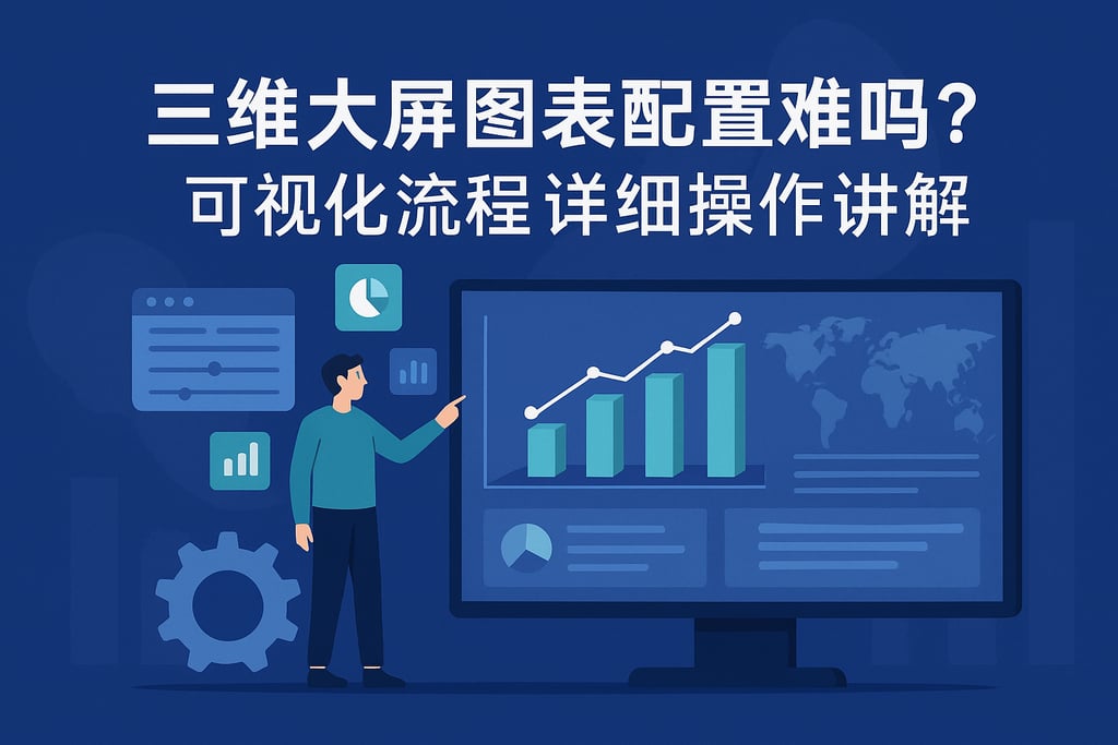 三维大屏图表配置难吗？可视化流程详细操作讲解